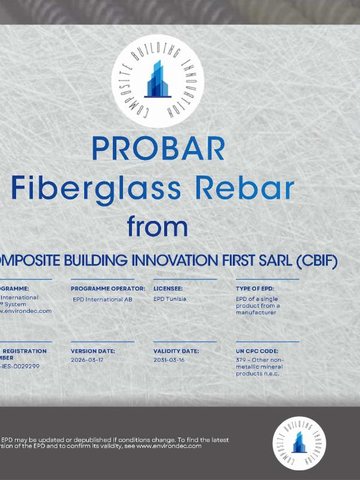 Cover of the Environmental Product Declaration for PROBAR fiberglass rebar
